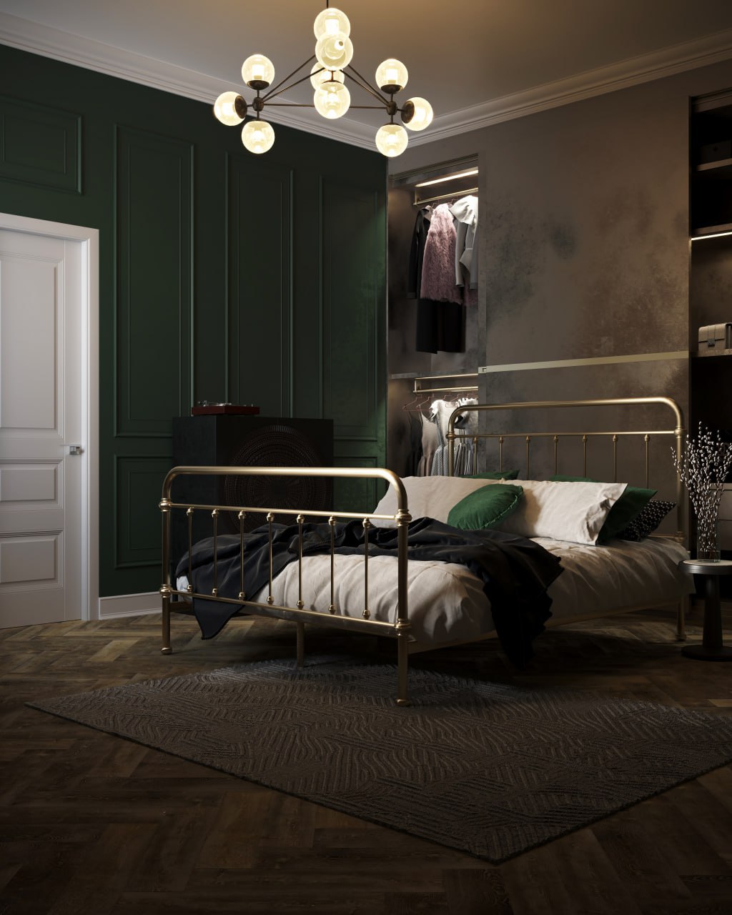 Сozy bedroom 3D render